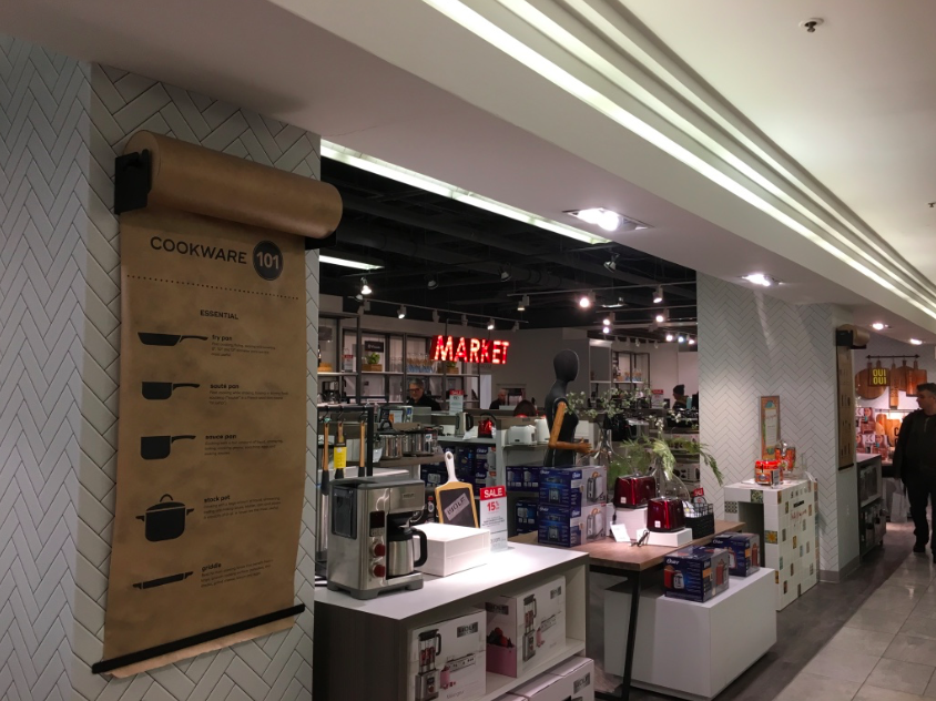 Homewares on the concourse level.