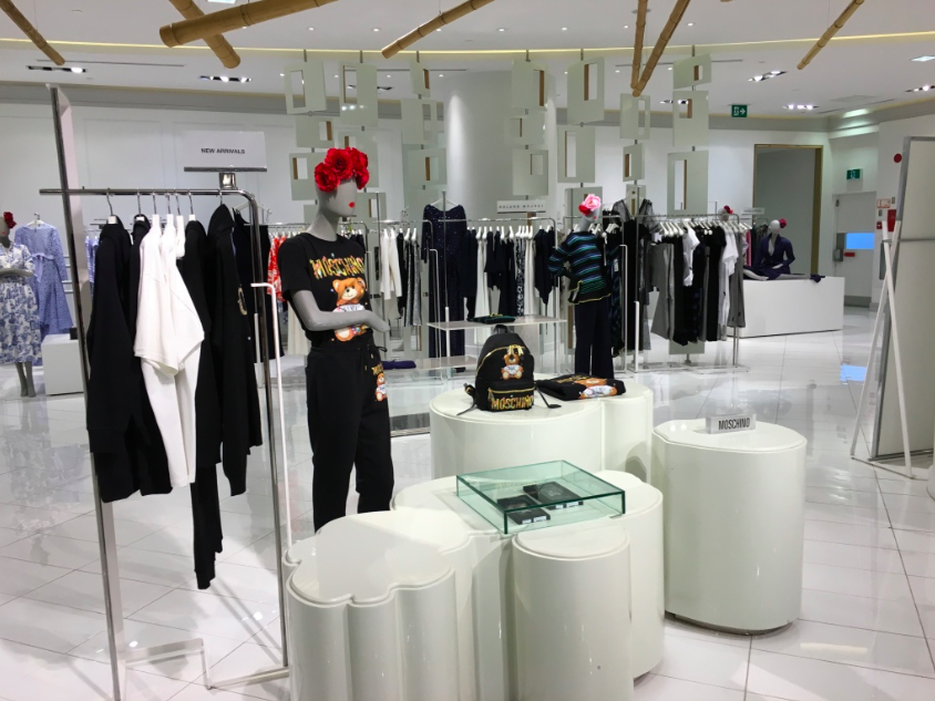 Women’s Moschino area in The Room.