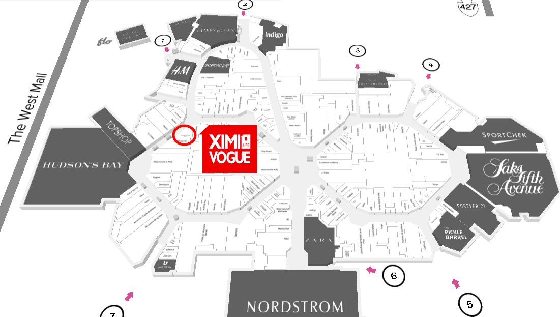 Click Image for interactive CF Sherway Gardens Mall Floor Plan