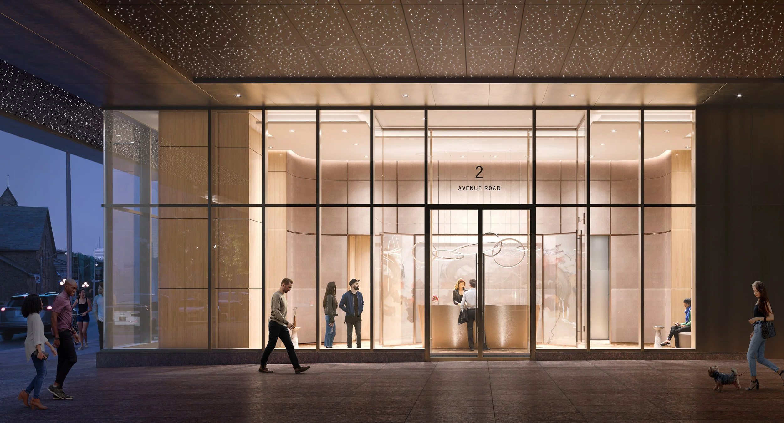 Rendering of the lobby of the new residential tower. Image: Oxford PRoperties