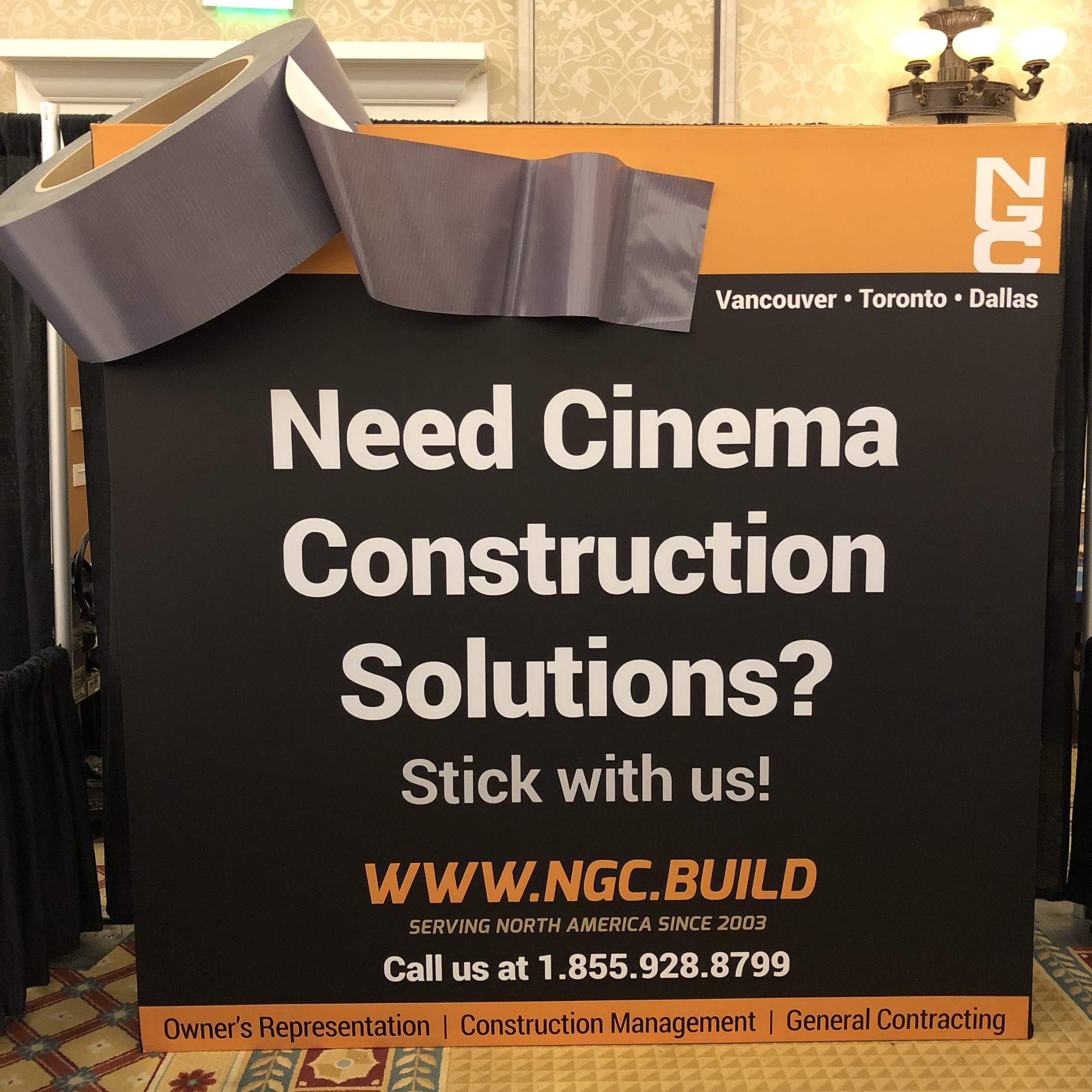 WORLD’S LARGEST DUCT TAPE ROLL AT CINEMACON PHOTO: NGC CONSTRUCTORS