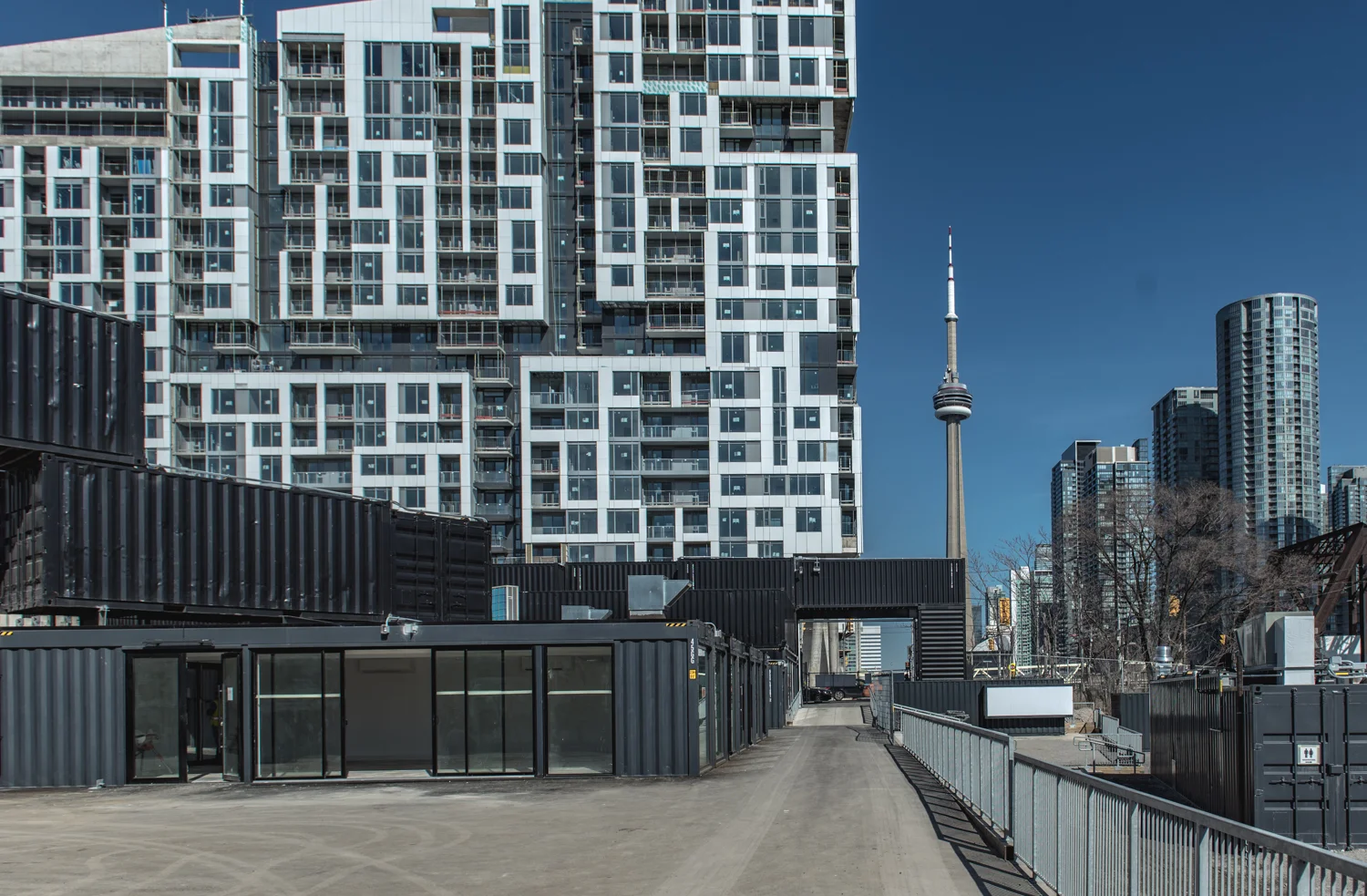 Looking eastward from the main gate towards the CN Tower photo: stackt market