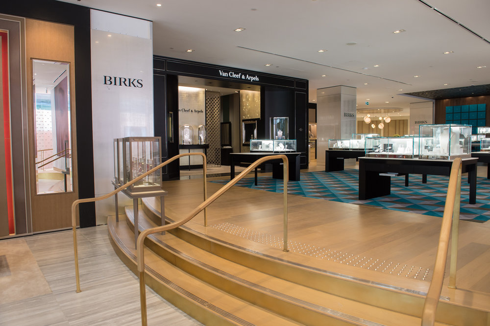 Looking towards the Van Cleef &amp; Arpels boutique from the front of the store near the main entrance. PHOTO: MAISON BIRKS