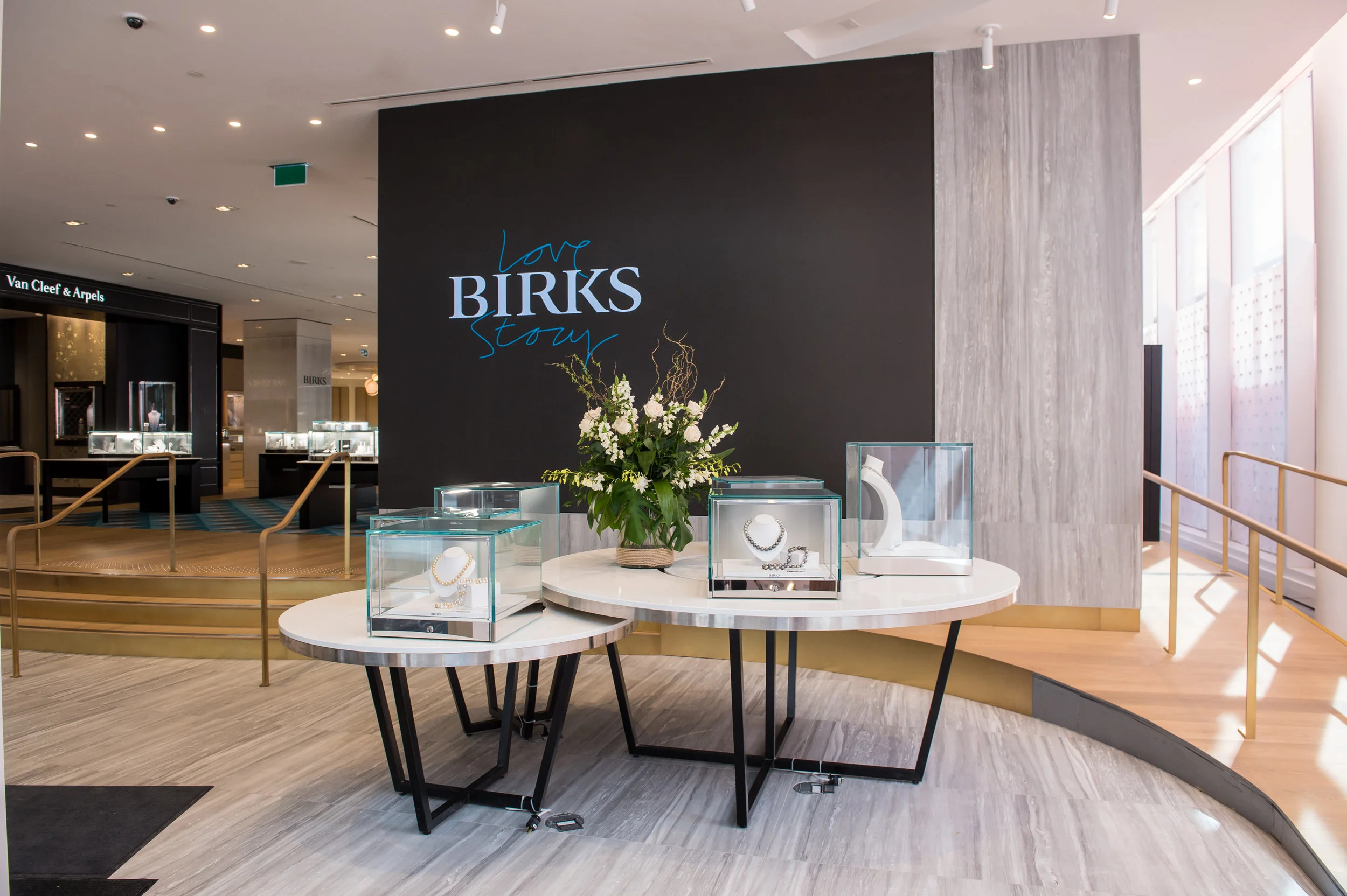 The ‘Labo’ Pop-up area with video screen at the front of the new store. Photo: Maison Birks