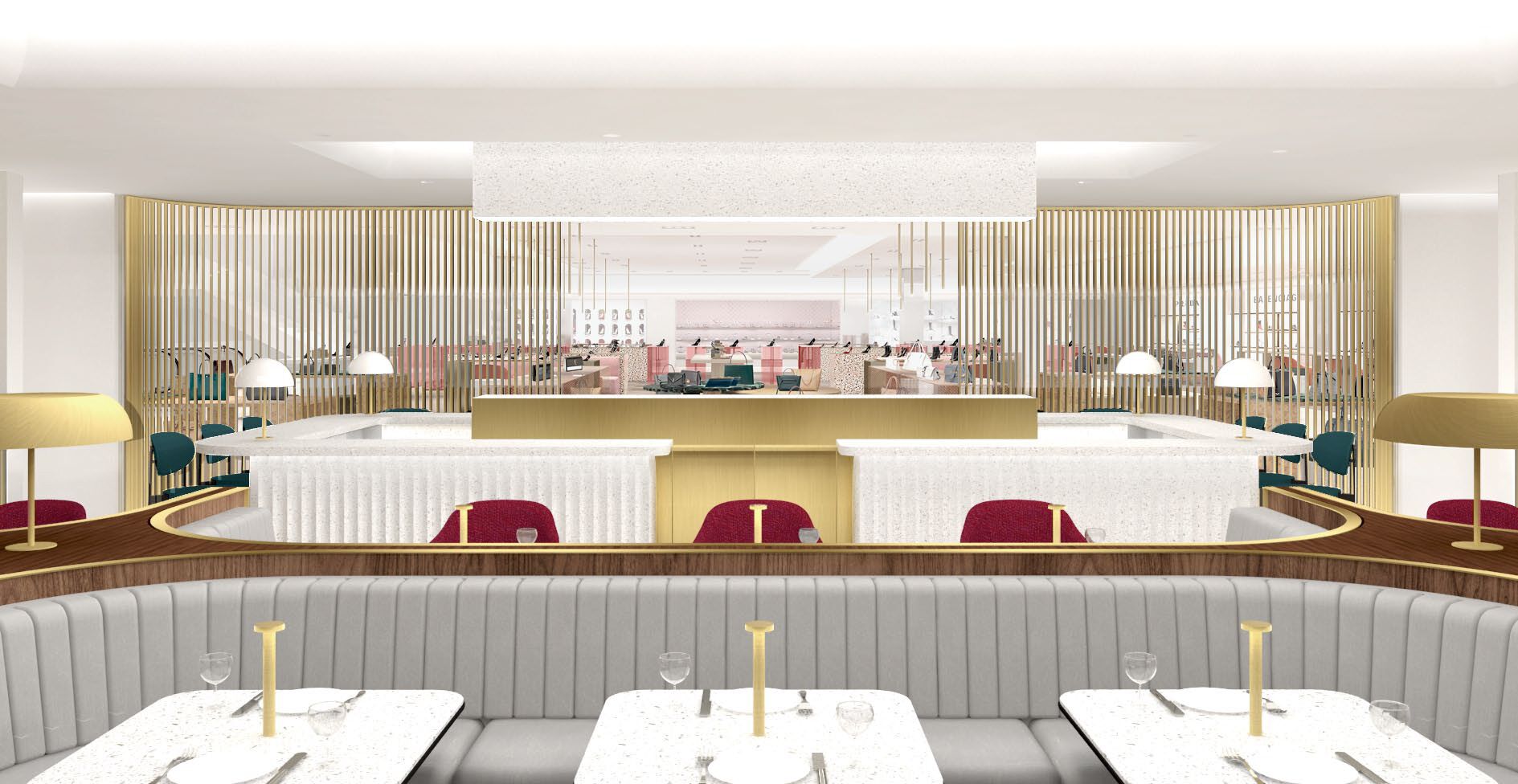 Rendering of the new ‘Colette Grand Café’ opening at Holts Bloor in the fall of 2019. Rendering: Holt Renfrew/Alex Cochrane Architects