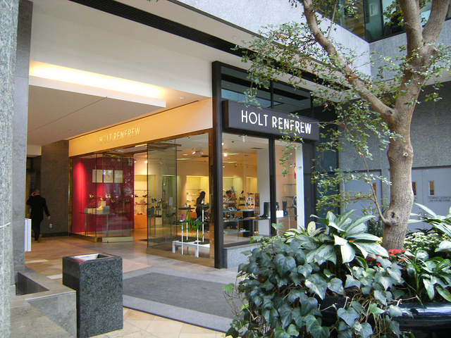 Ground floor Entrance from within Manulife Place to the women’s shoe department at Holt Renfrew in Edmonton. The same space once housed Brown’s Shoes and in years prior, boutiques for Gucci and Fendi. Photo: Holt Renfrew