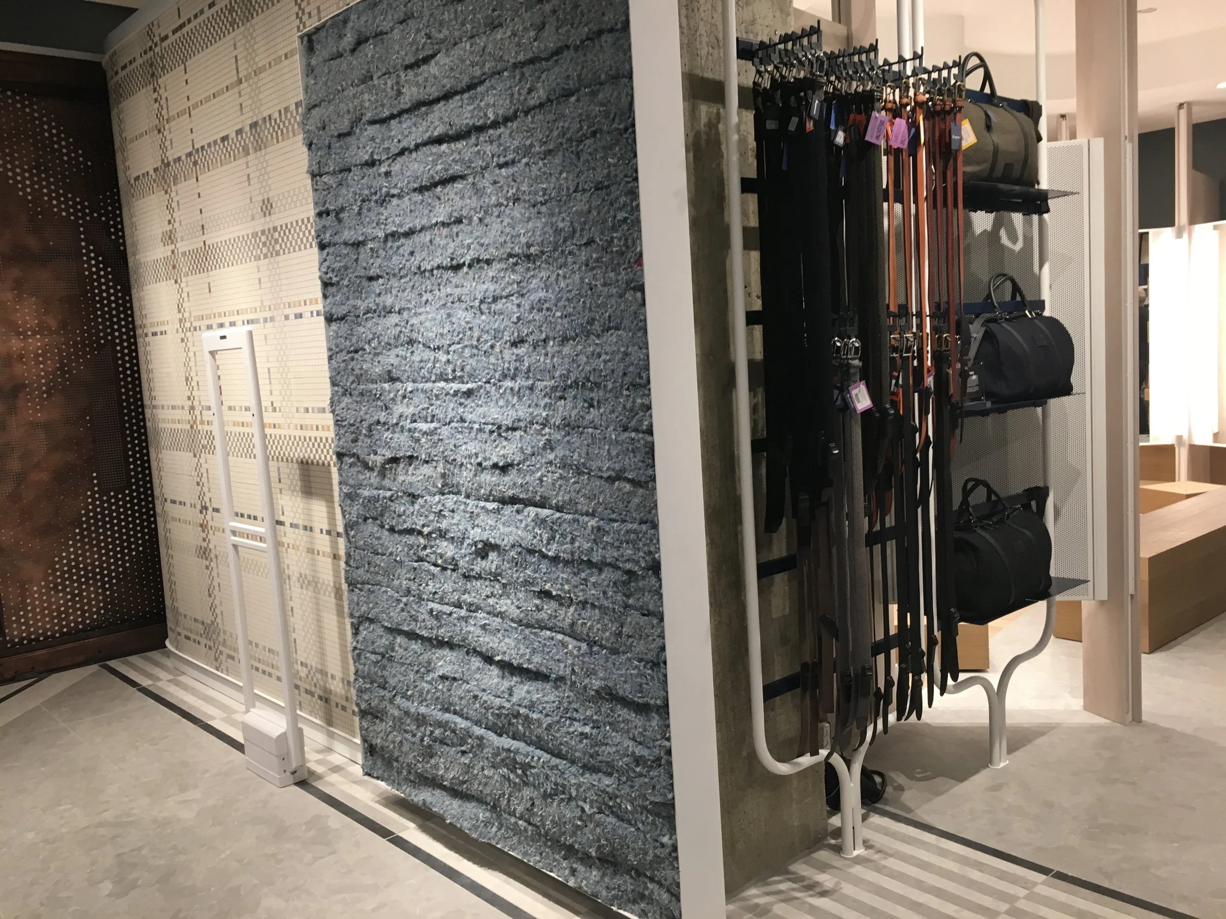 Recycled denim wall