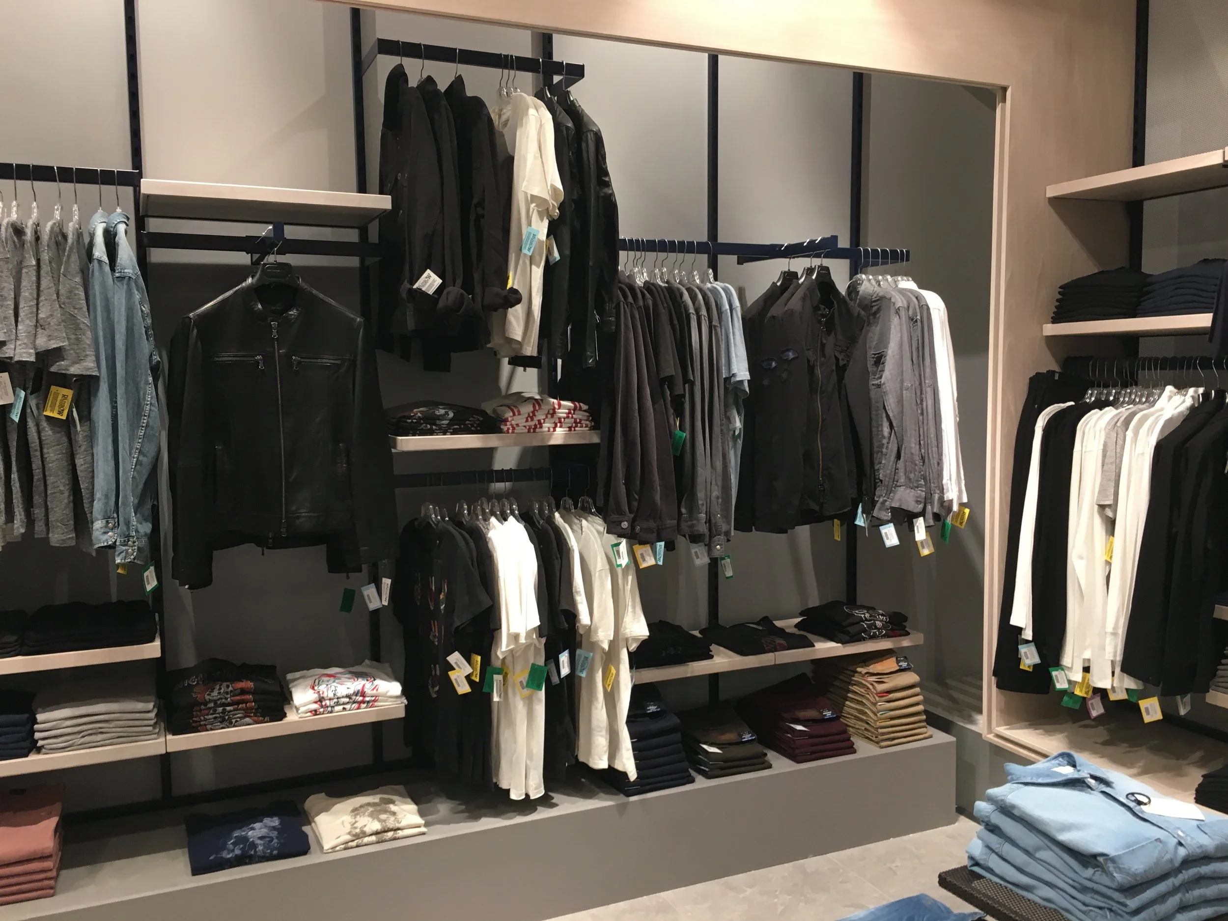 Men’s contemporary fashion department.