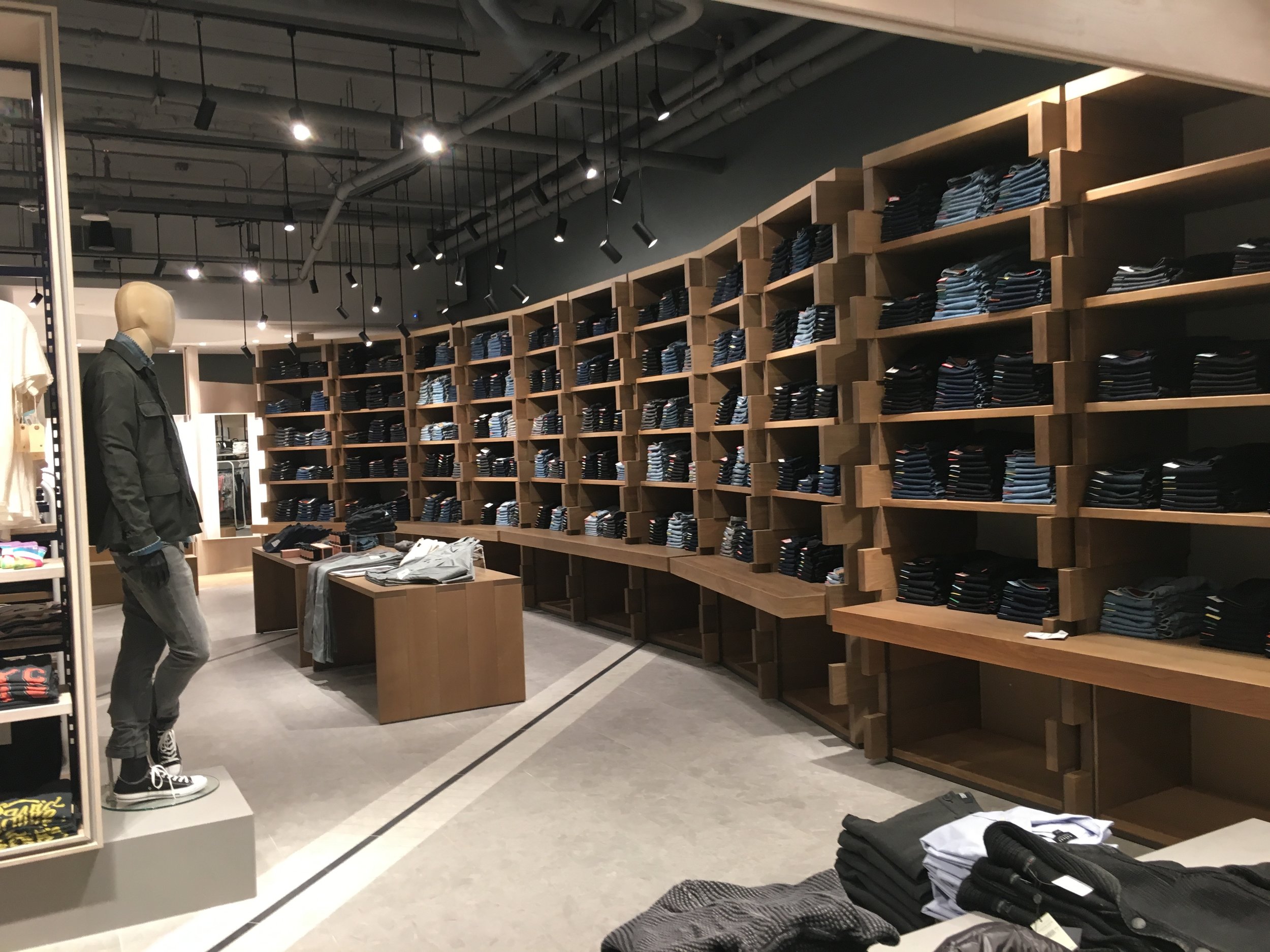 Men’s ‘denim wall’