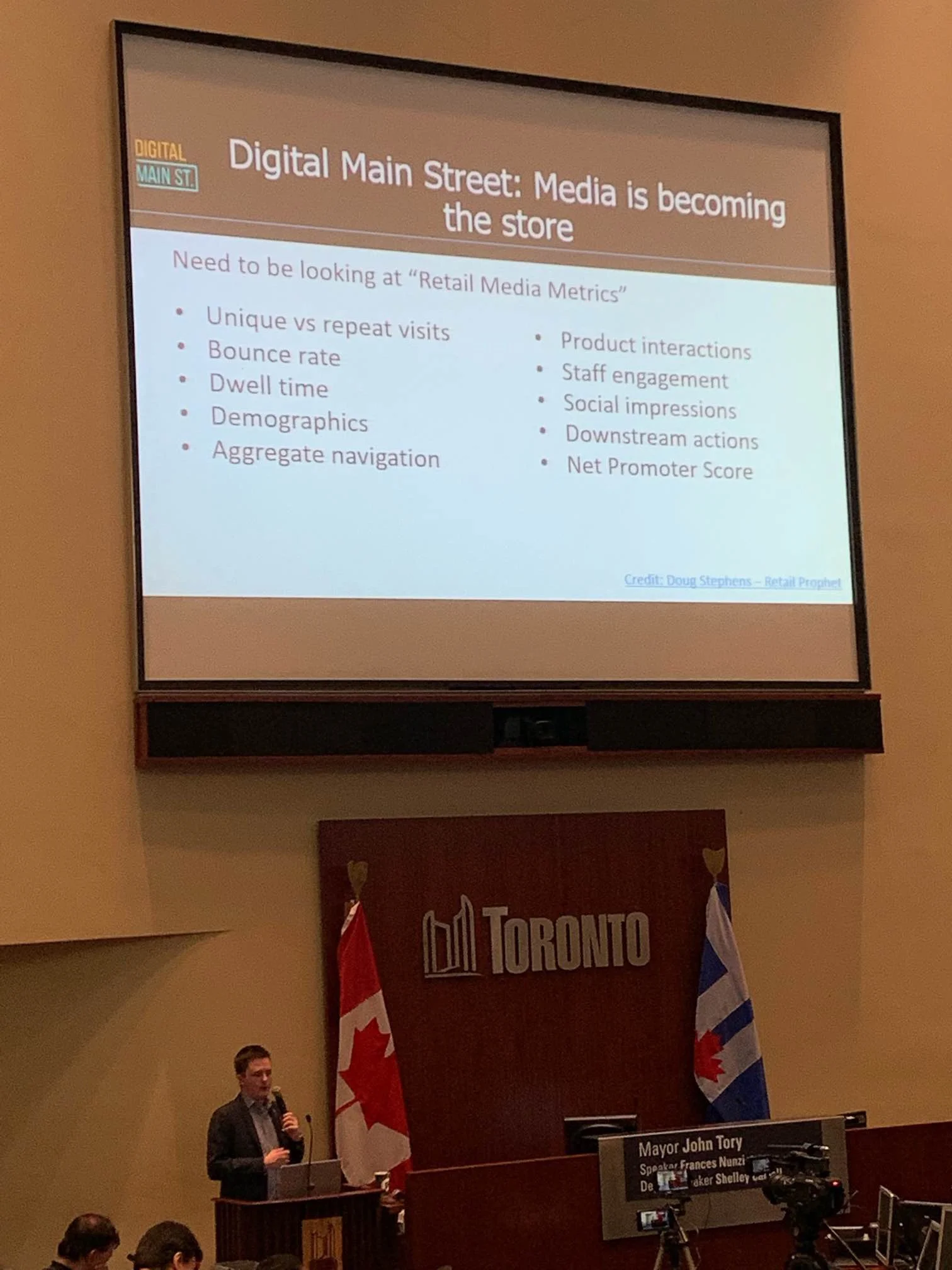 Darryl JulotT Addresses guests at Digital Main STreet in Toronto on May 10, 2019.