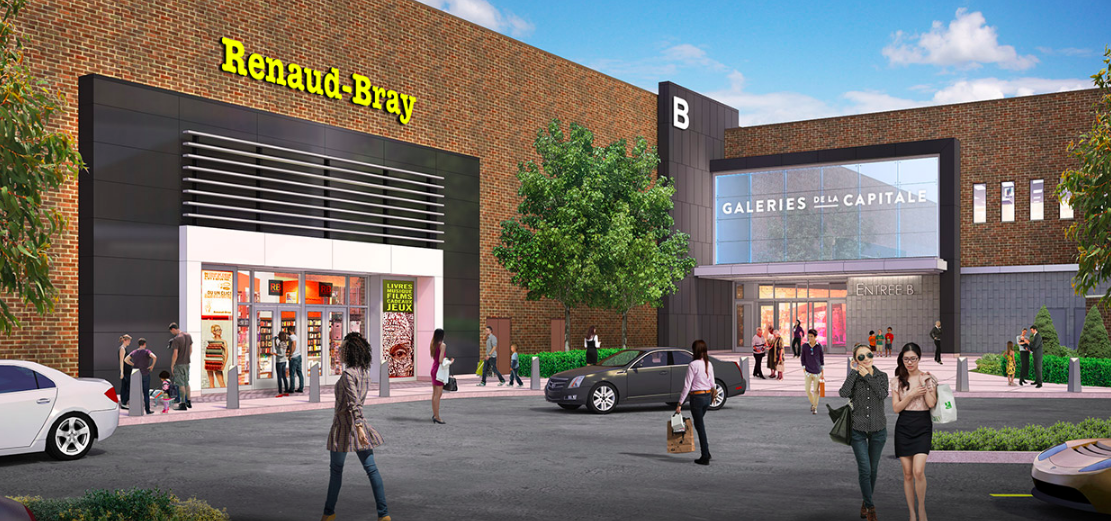 Rendering of an entrance to Galeries de la Capitale. Image: Oxford Properties