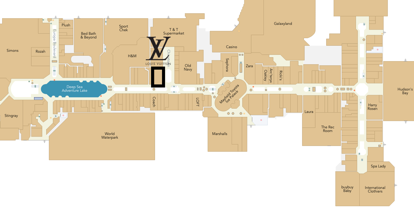 west edmonton mall map Louis Vuitton Opens Standalone West Edmonton Mall Store Photos