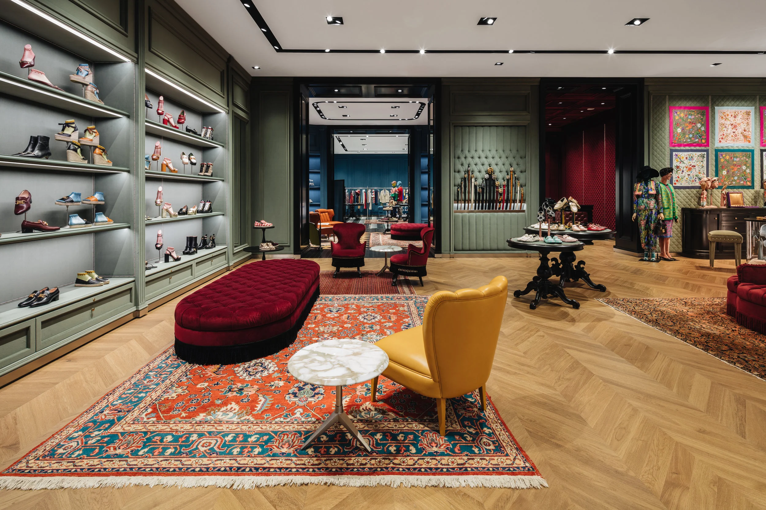 Women’s footwear area. Photo: Gucci