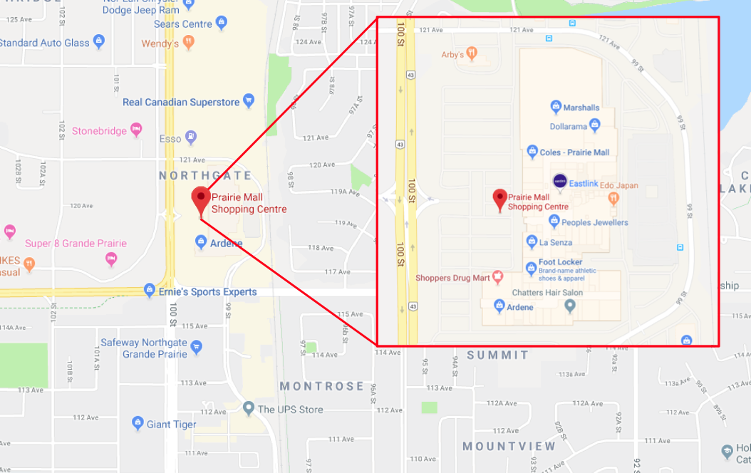 CLICK FOR MAP OF PRAIRIE MALL SHOPPING CENTRE