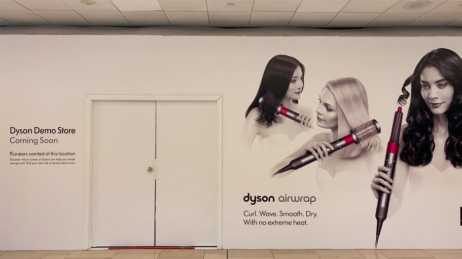 Construction hoarding at CF Pacific Centre. Photo: Lee Rivett