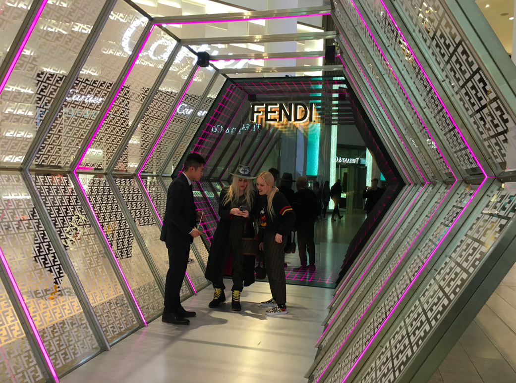 Photo: Retail Insider (Cailli Beckerman Sam Beckerman inside the Yorkdale Fendi pop-up on October 16, 2019)