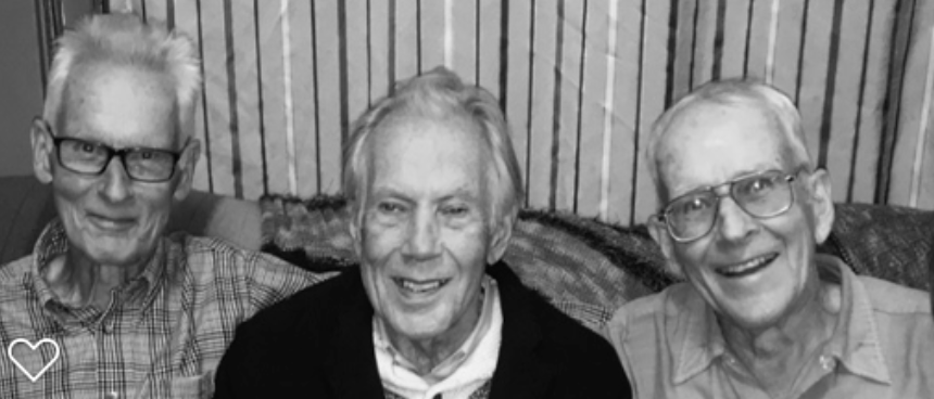 John Williams with his two brothers Don (facing left), and Paul (facing right) in Vancouver two days before he passed.
