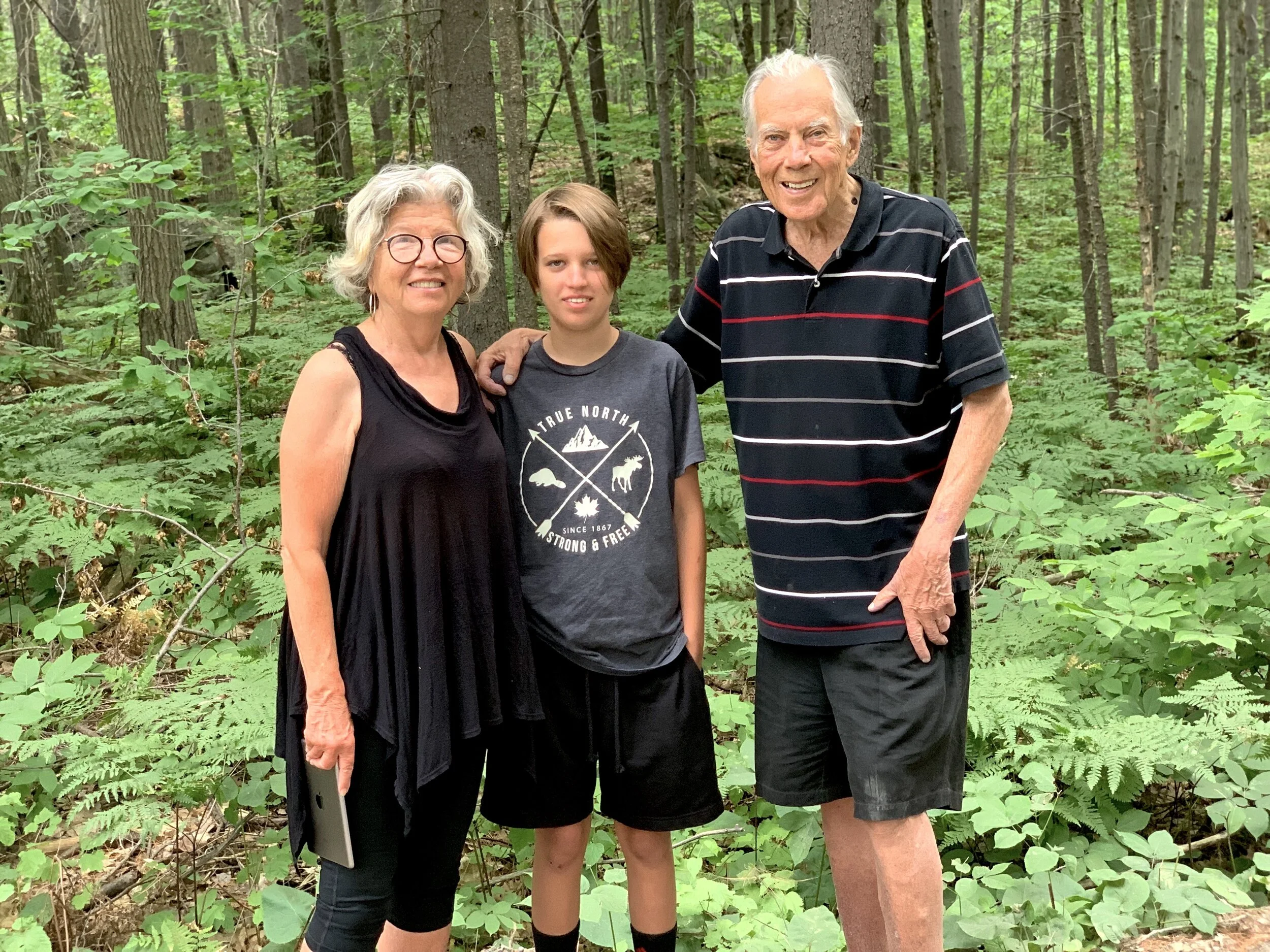 John Williams in in the Muskoka’s with wife Maureen Atkinson and grandson Max Williams. Photo taken July 27th, 2019.