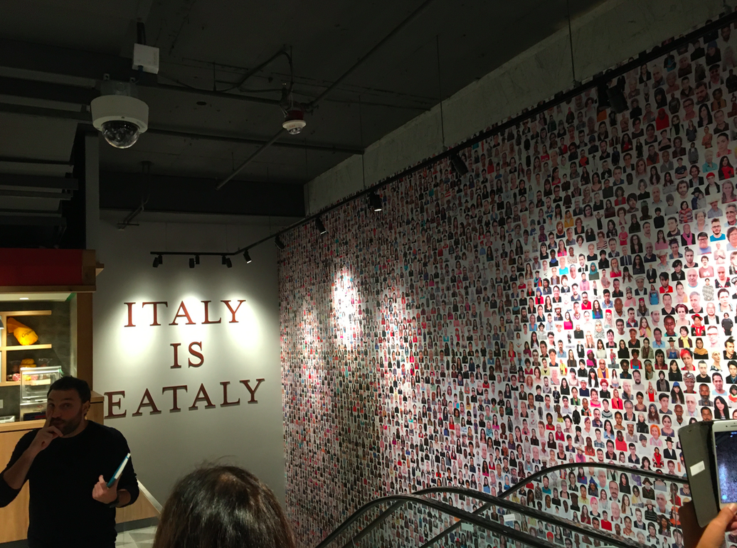Photographer Oliviero Toscani created a mural of thousands of faces to celebrate multiculturalism in Toronto. This photo was taken at the top of the escalators on the second level of Eataly. Photo: Craig Patterson