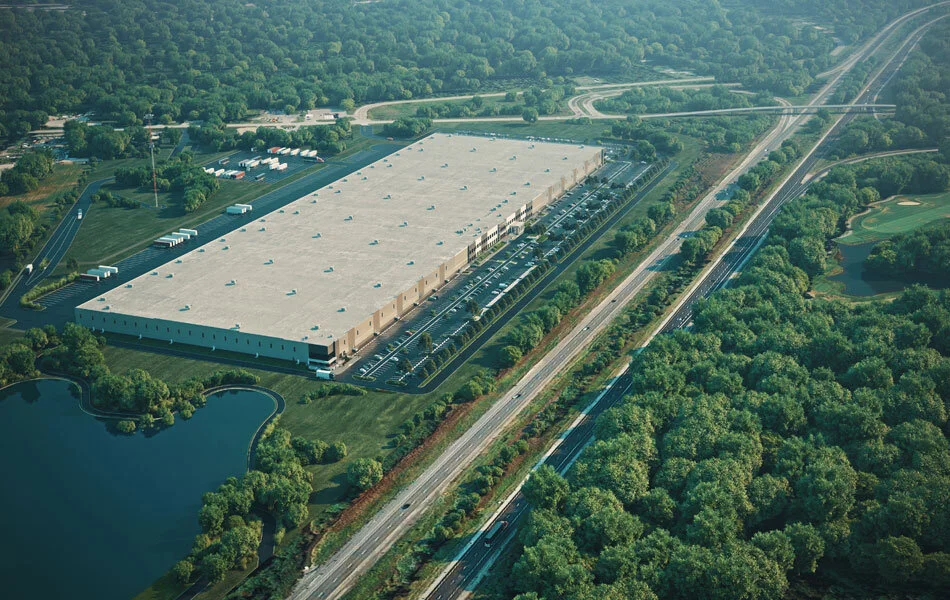 Amazon’s massive warehouse on Boundary Road in Ottawa. Image: Broccolini