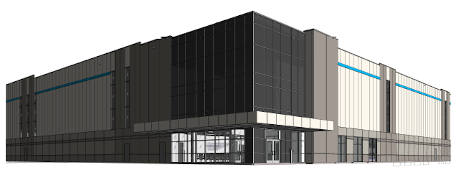 Rendering of Amazon’s warehouse at 6351 Steeles Ave East in Toronto Image: Broccolini