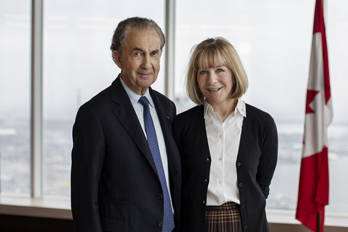 photo of heather reisman and her husband, gerry schwartz. photo: university of toronto