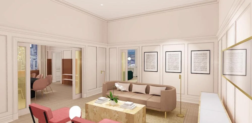 Rendering of ‘the apartment’ on the second floor. Image supplied by Holt Renfrew