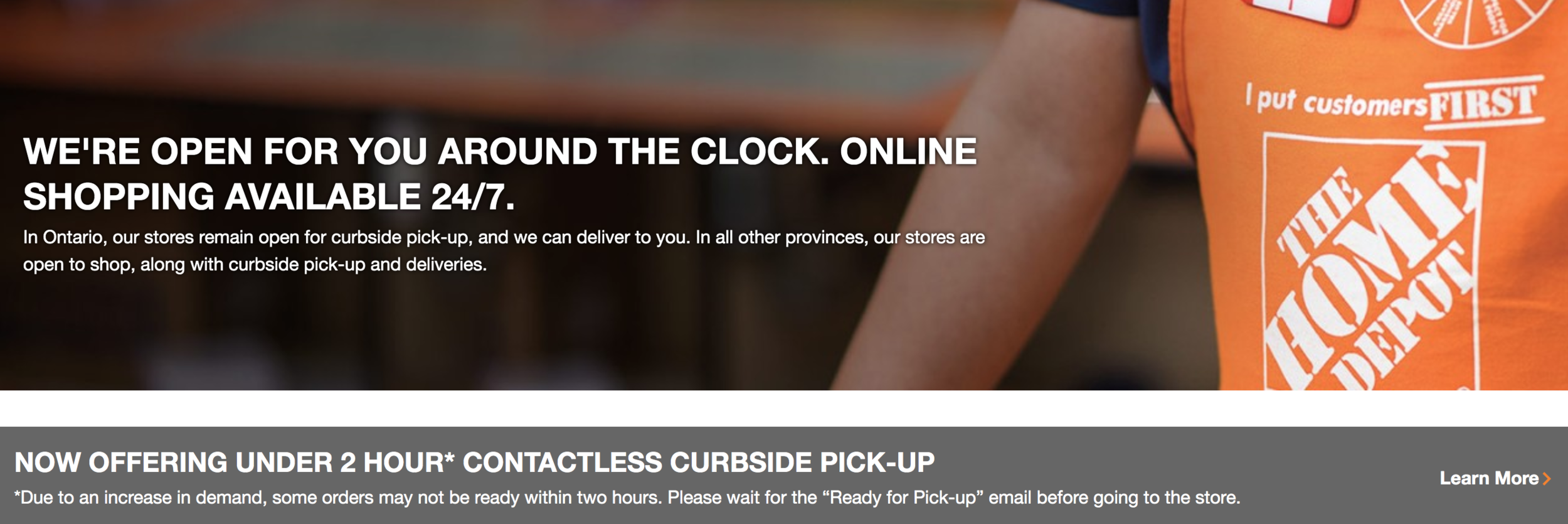 image: screenshot of the home depot’s website