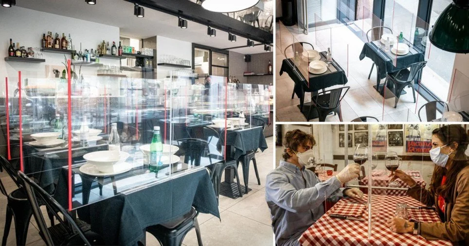 examples of safety measures taken in a restaurant in the uk. photo: metro