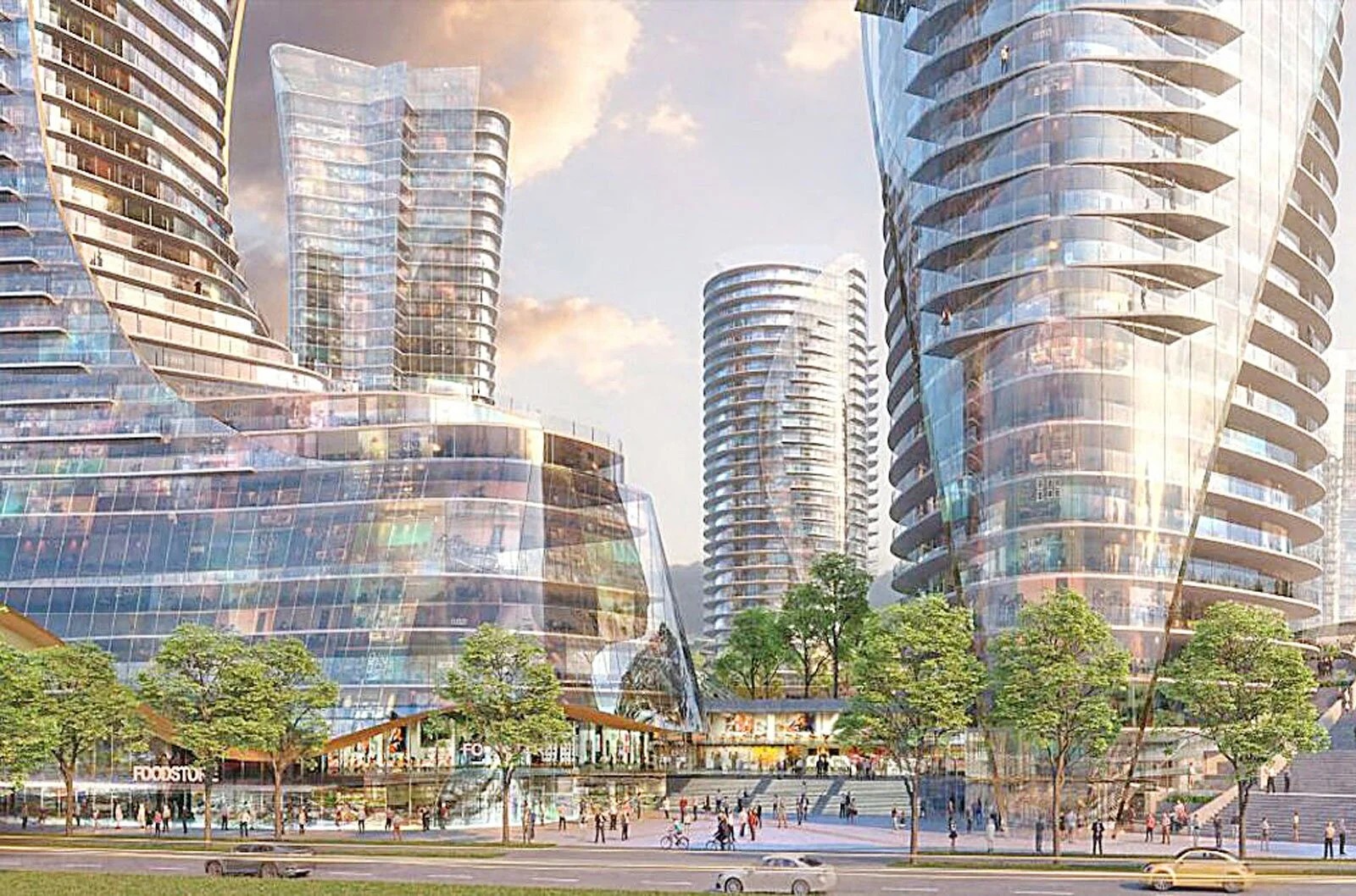rendering of the oakridge centre mixed-use property in vancouver. rendering:oakridge centre
