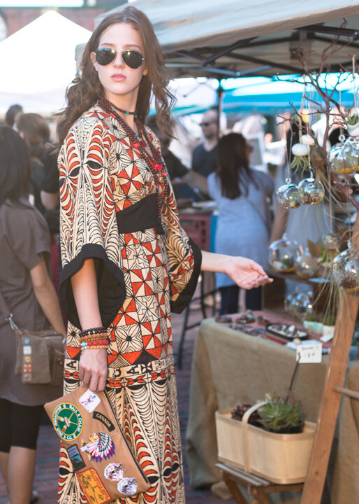 photo of model wearing fashion items from vendors. photo: the Leslieville Flea