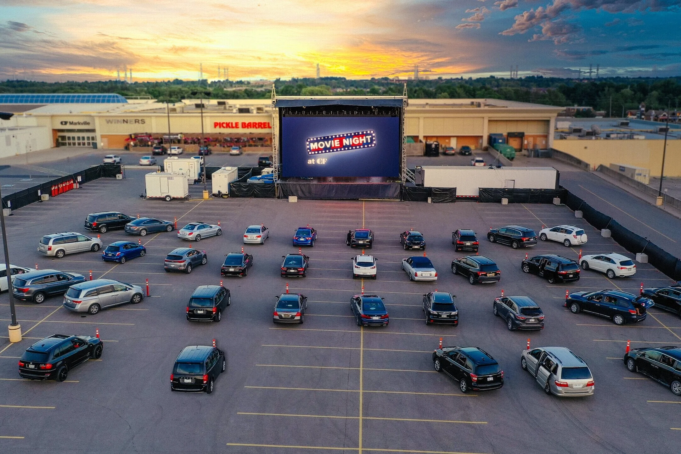 Cadillac Fairview Pilots Drive-In Theatre in Mall Parking Lot with Expansion Plans