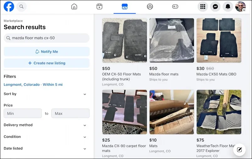 Scoped search in buy, sell groups was the precursor to launching Marketplace. I expanded our work there to power search results and filters with built-in location tooling to adjust the region you’re looking in, or switch to a different city altogethe