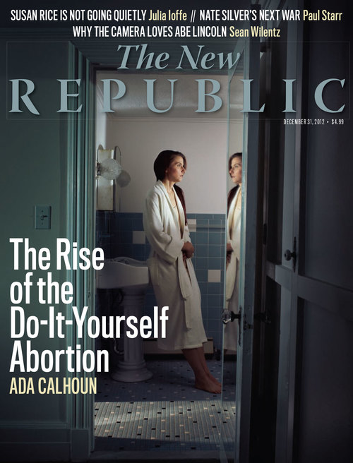 Cover art direction and design for The New Republic on the rise of DIY abortions. Photograph by Eric Ogden.