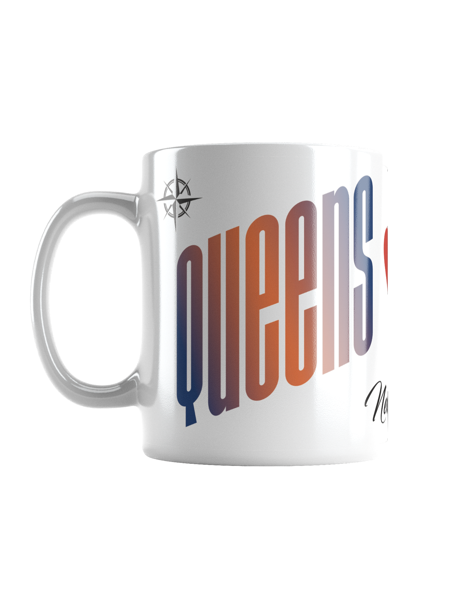 A white ceramic mug with a graduation cap and a sunset theme, featuring the word 'GRADUATION' in bold multicolor letters.