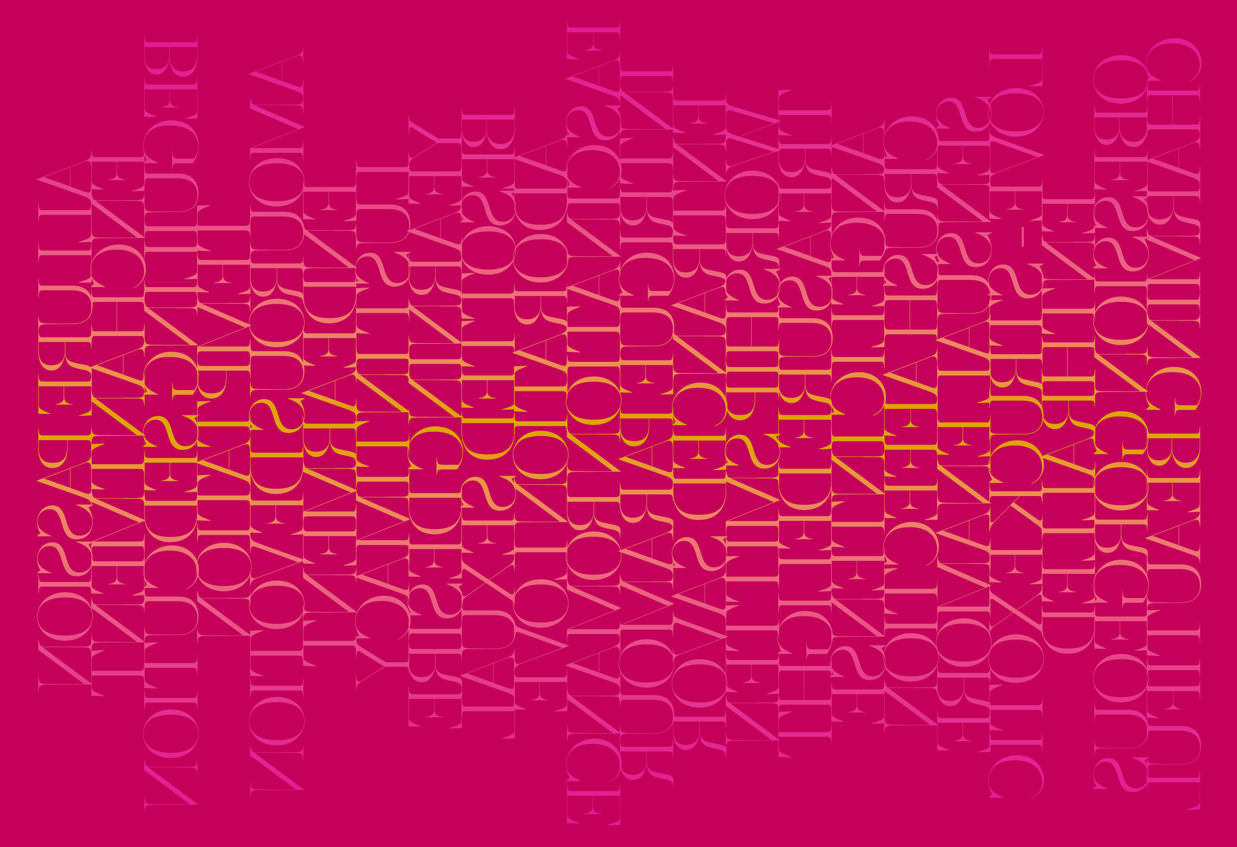 Typographic poster design combining words letterforms into abstract art.