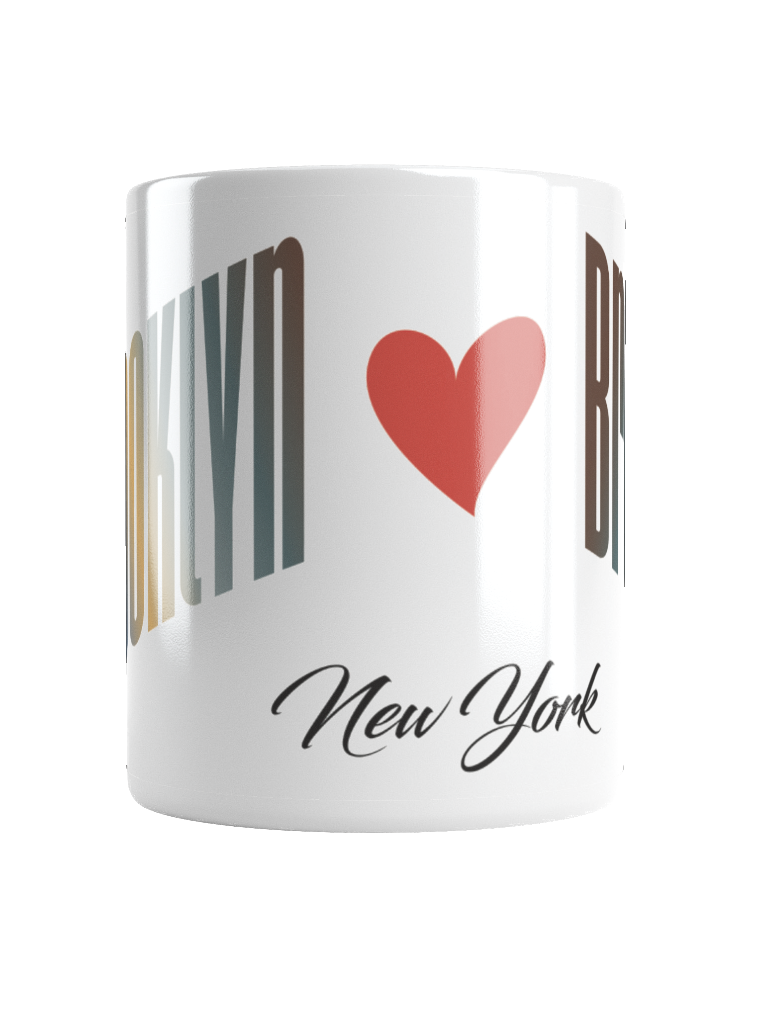 A white mug with the words "New York" and a red heart, indicating a love for New York City.