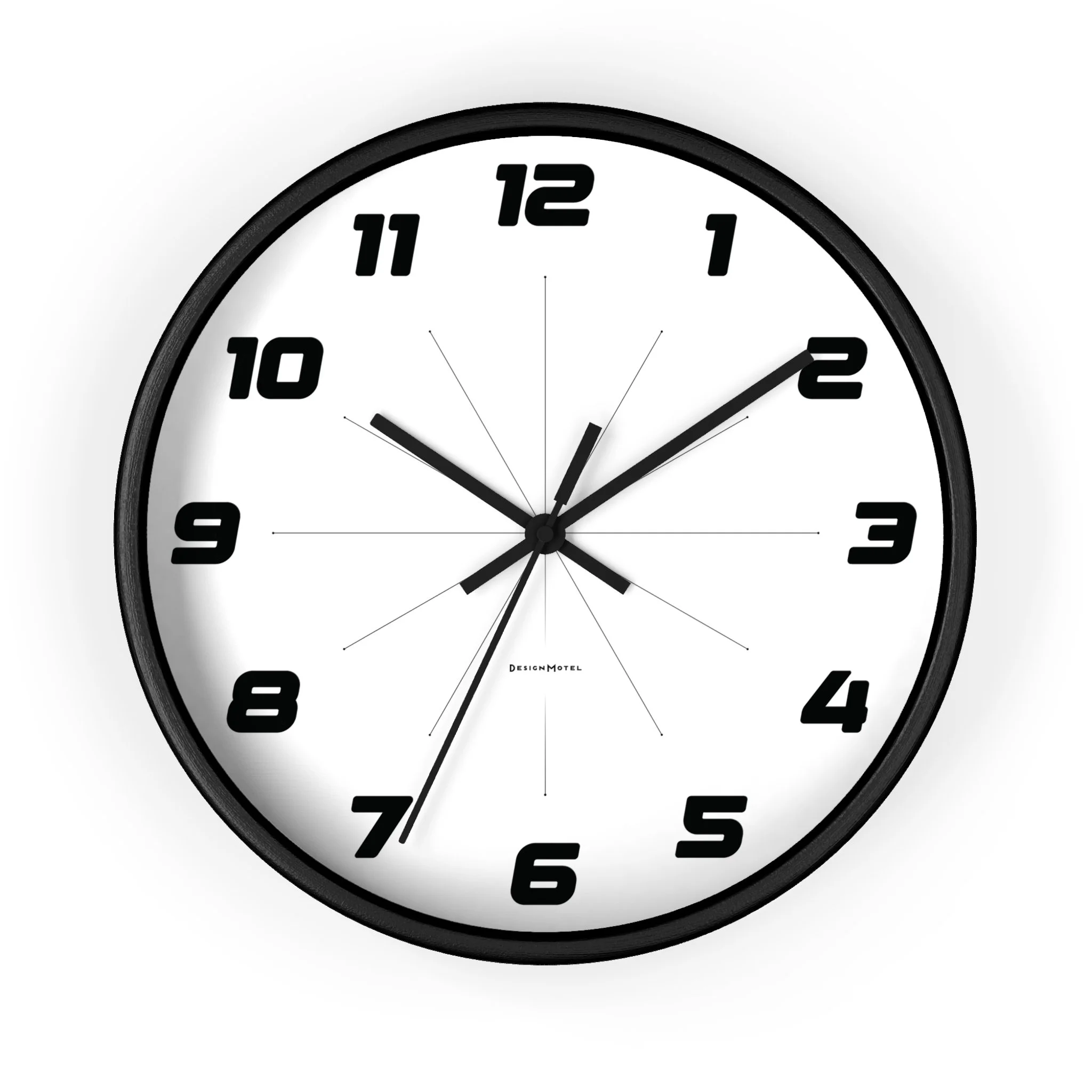 A wall clock showing the time as 10:10:36 with black numbers and hands on a white background.