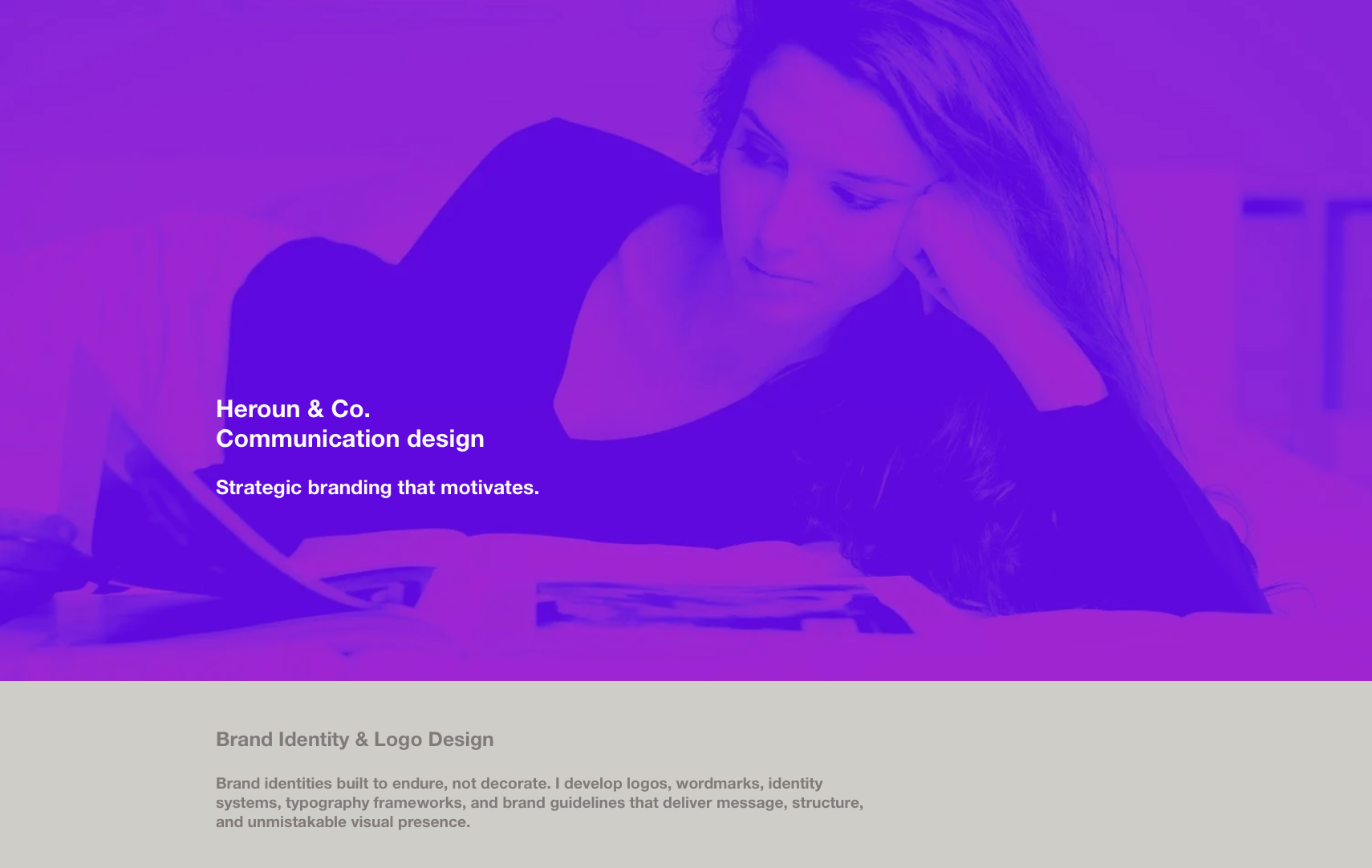 Heroun & Co. homepage web design.