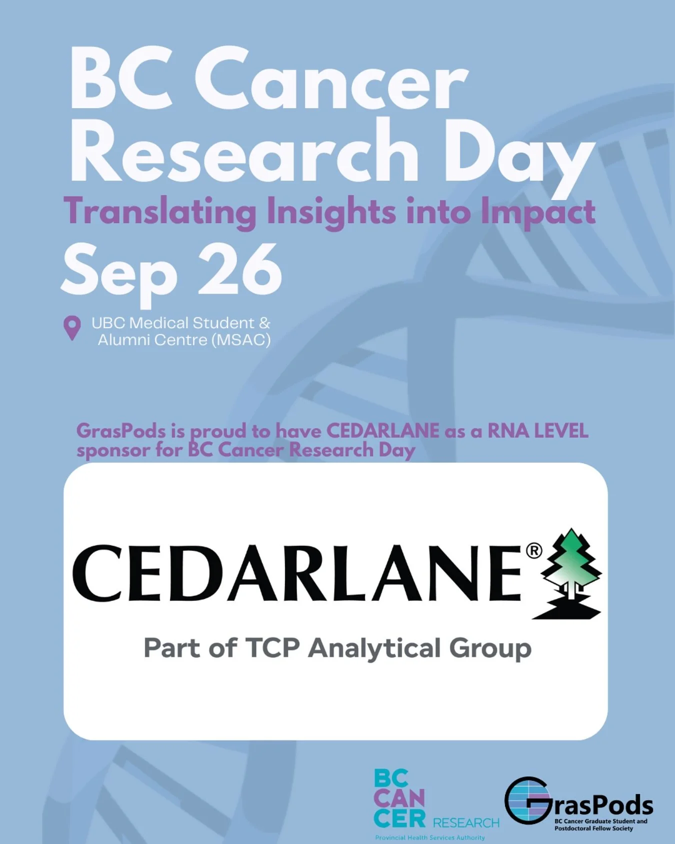 Thank you to Cedarlane for supporting BC Cancer Research Day! 🌲🤩

Cedarlane is Canada&rsquo;s trusted source for scientific solutions, helping cancer researchers access high-quality reagents, antibodies, assays, and custom services. For over 65 yea