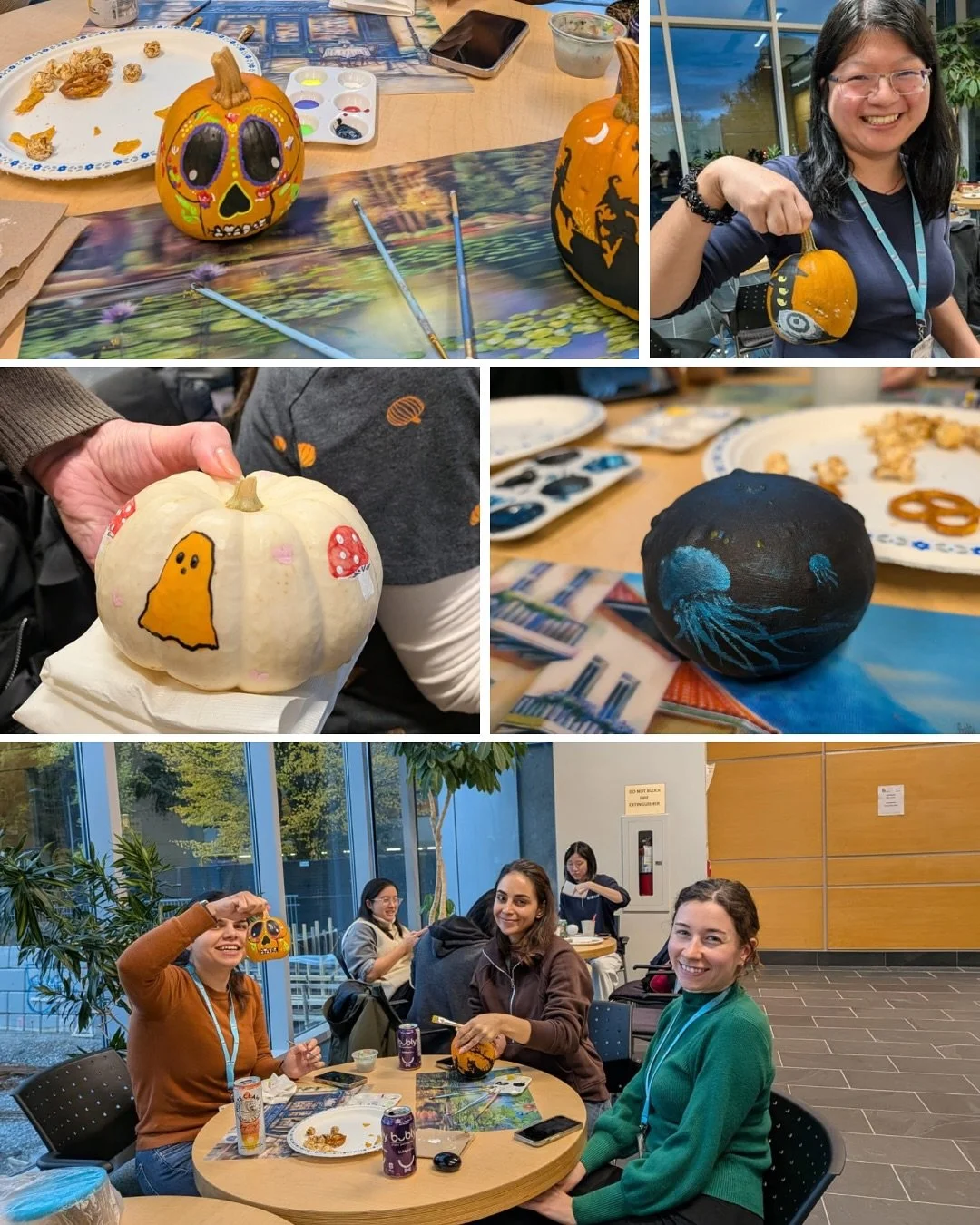 Getting into that Halloween spirit 👻 here are moments from our pumpkin painting art night 🎨🎃