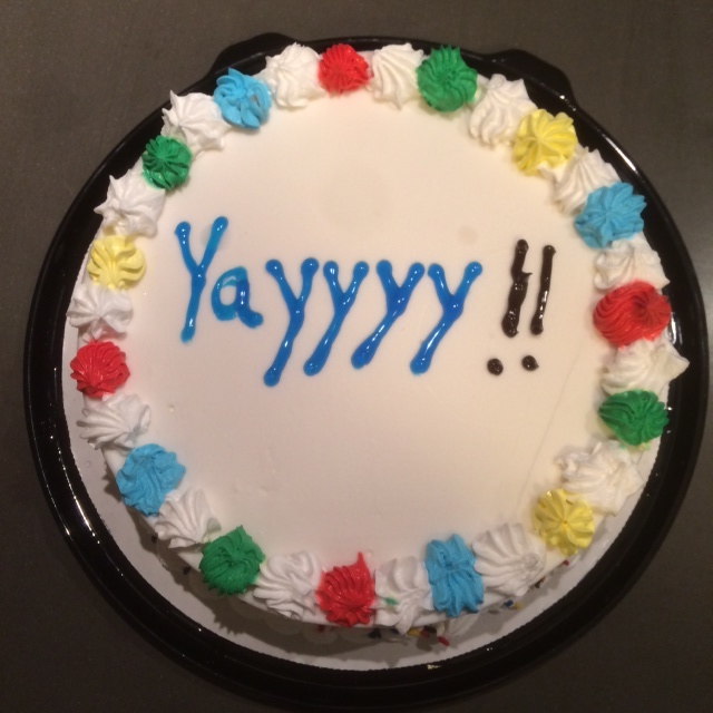 The Dairy Queen cake decorator really phoned it in on the icing application. Thankfully, it didn't affect the taste of the cake!