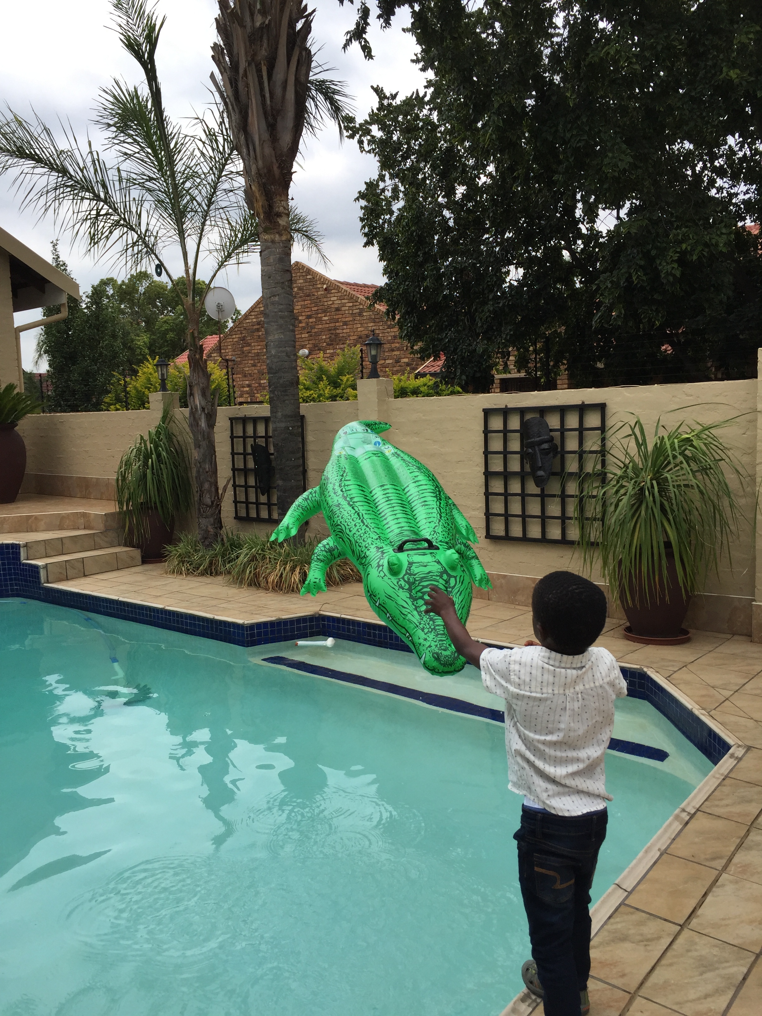 Throwing the crocodile.