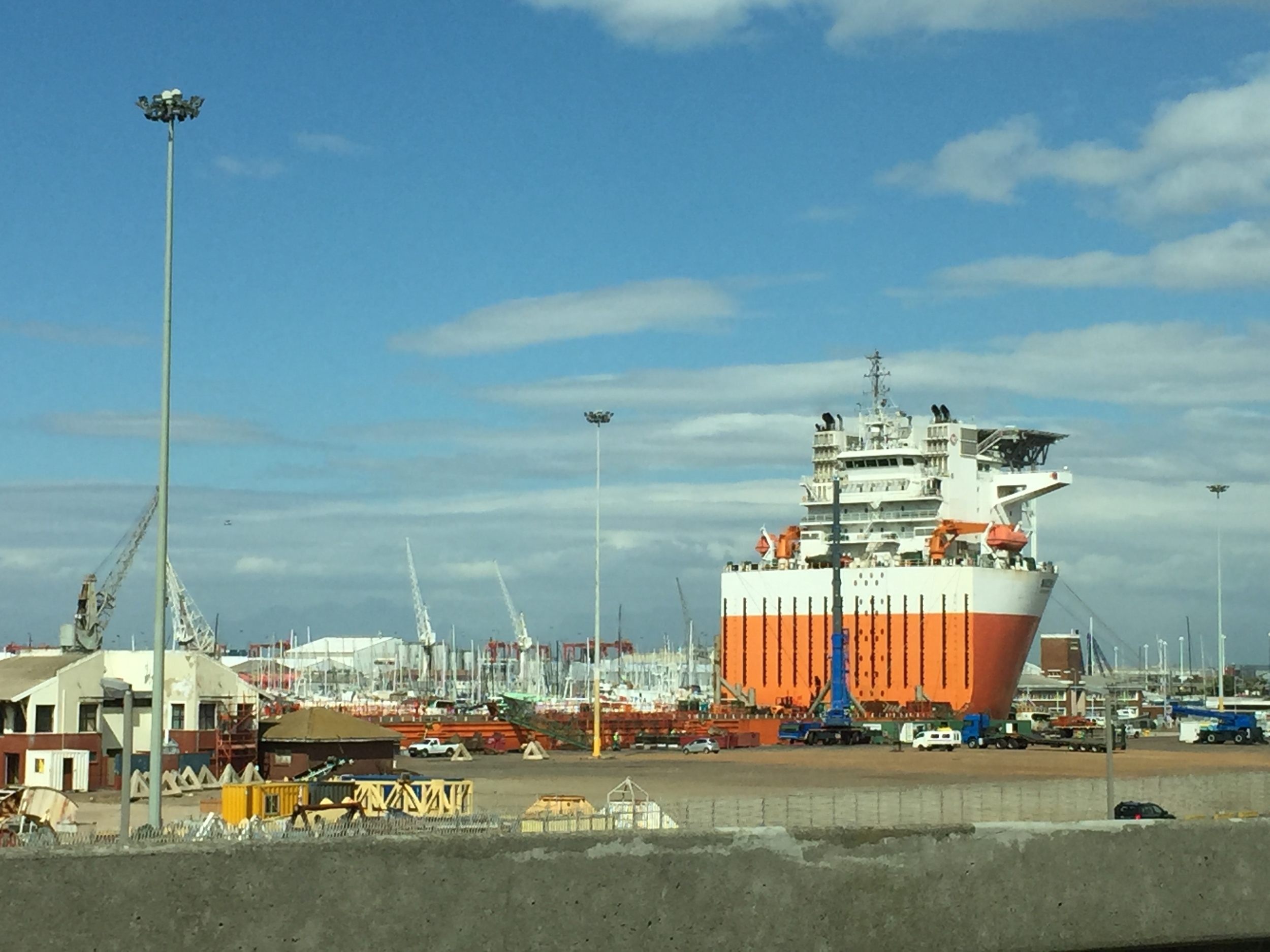 Huge barge being repaired.