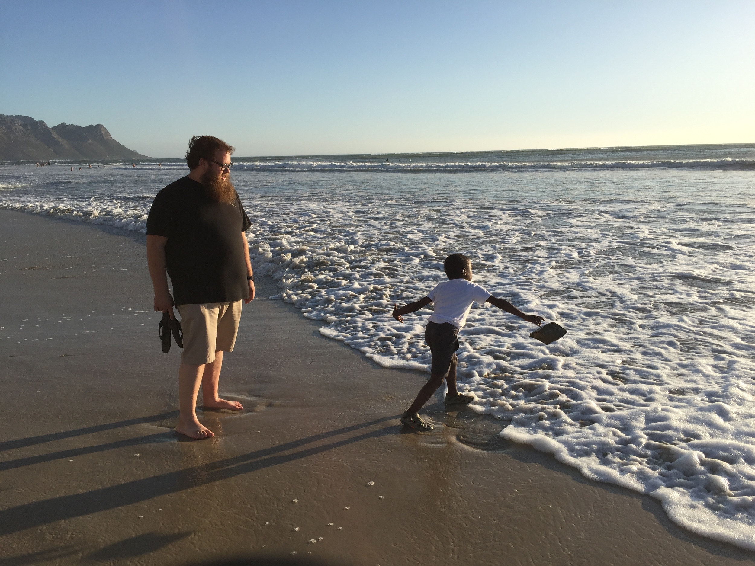 Throwing rocks was a favorite on our walk.