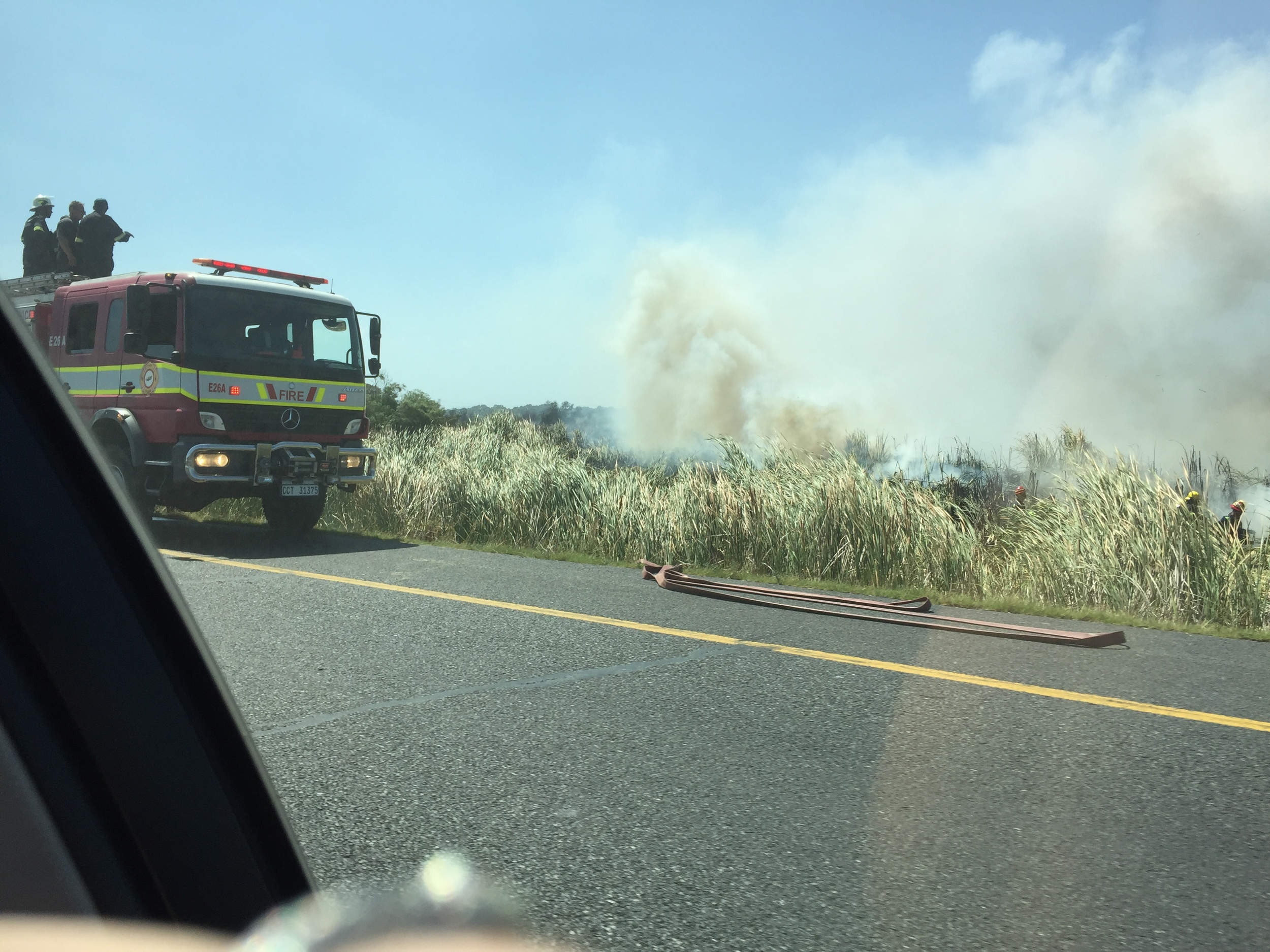 One of several areas along the highway we've seen fires crop up at over the last few days.