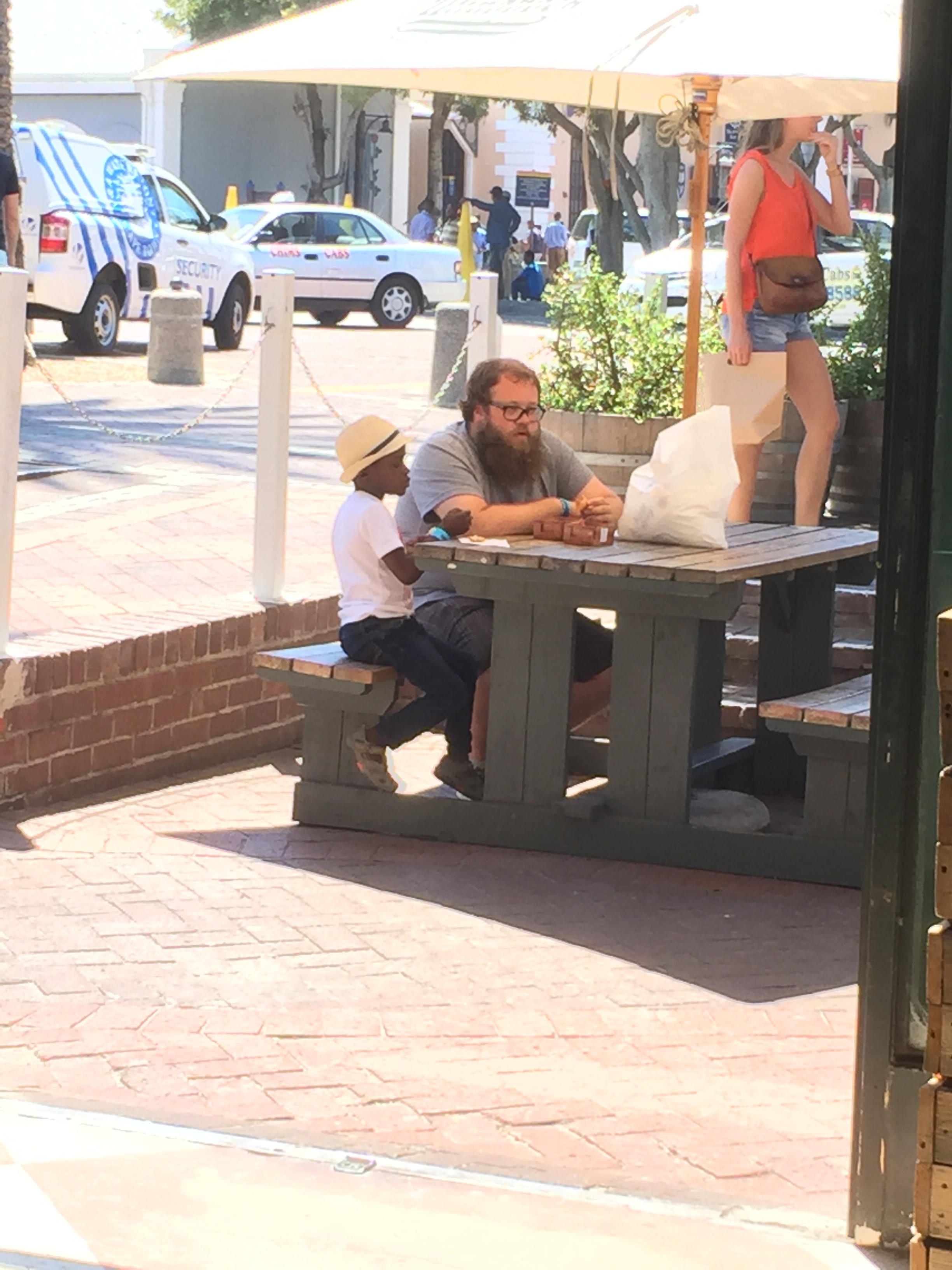 Sneaky photo during their conversation.
