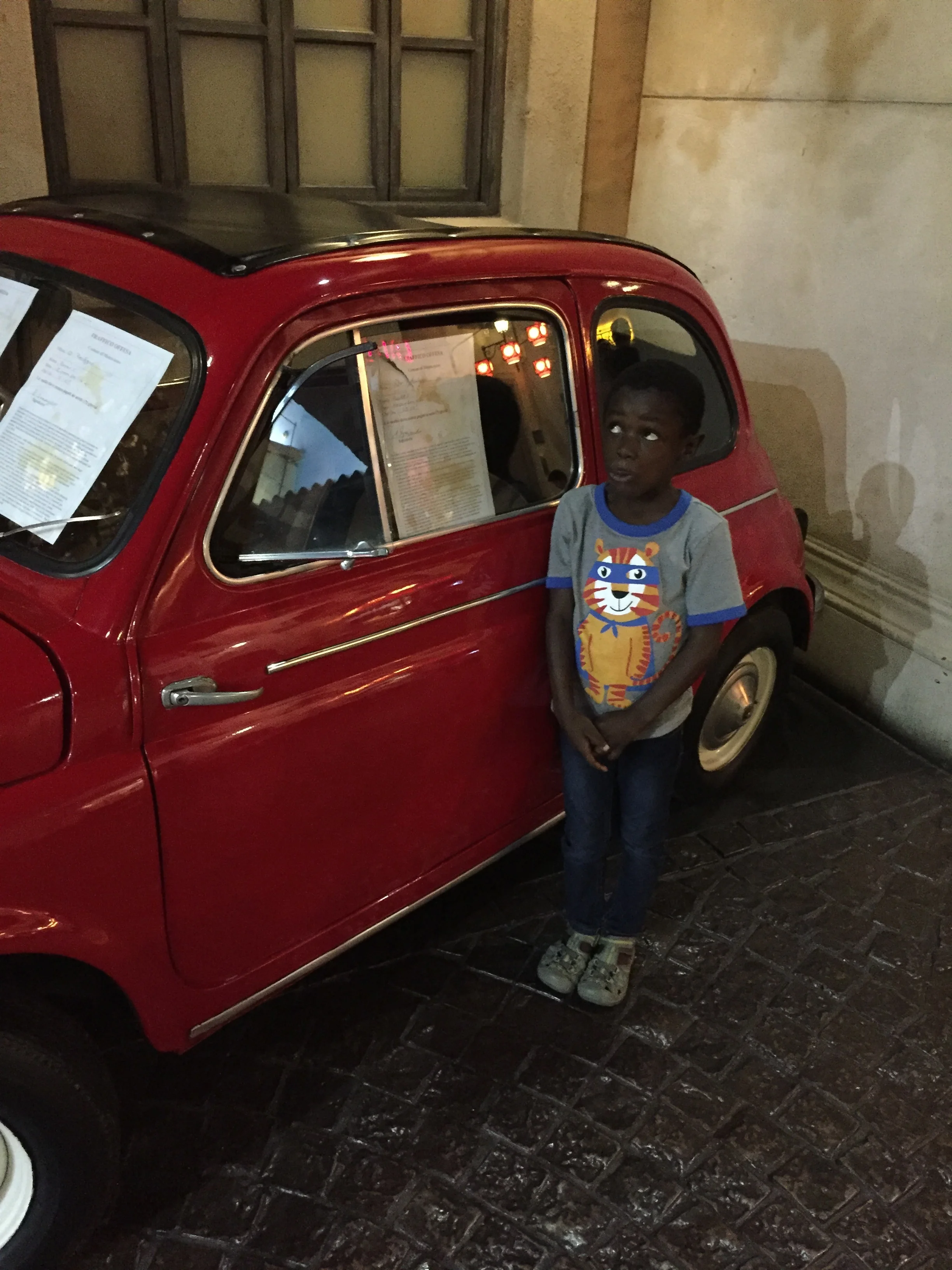 Tisetso wanted his picture taking with this Mini Cooper.