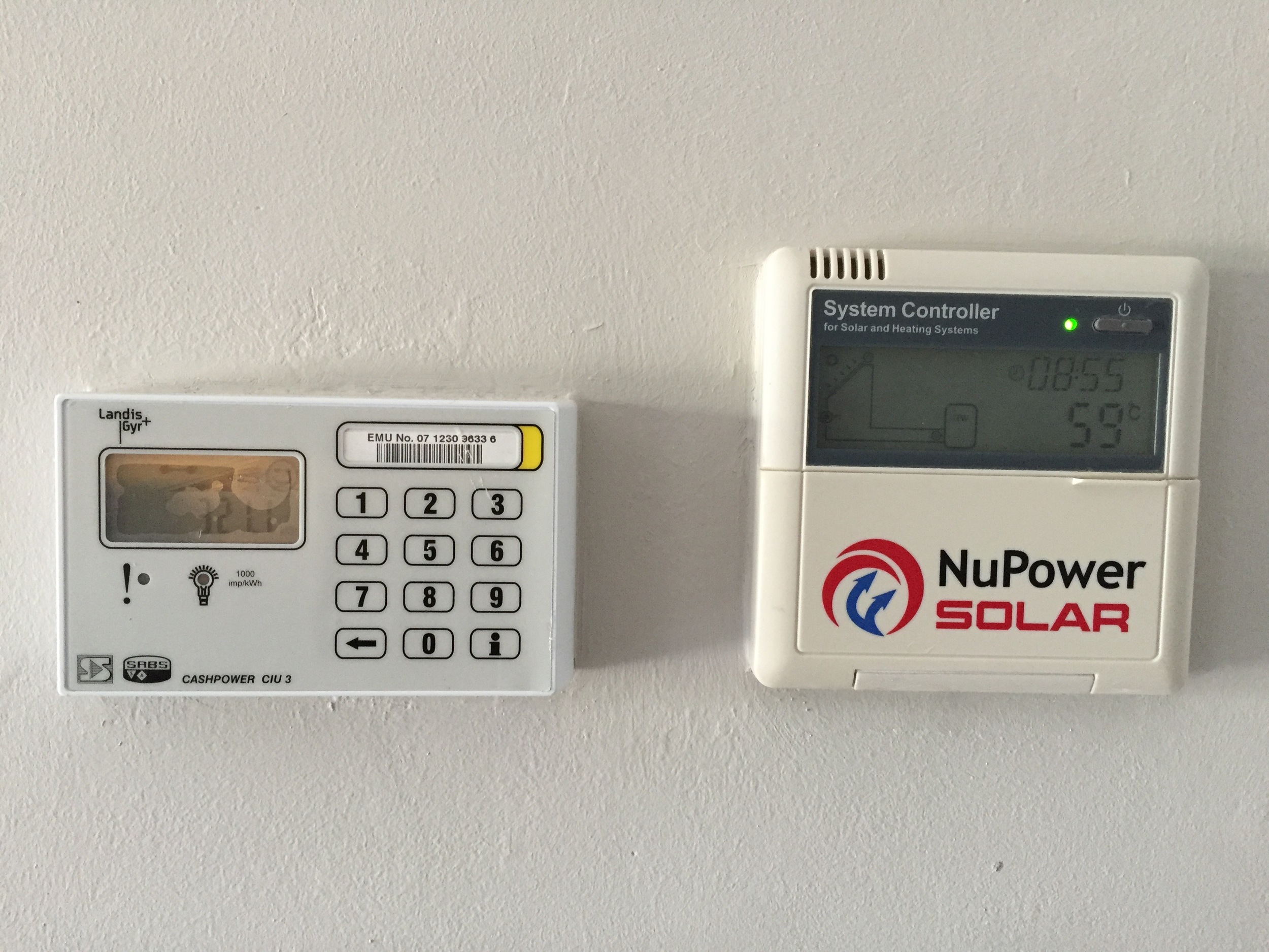 Common things to see in homes are the electric meter (you pay in advance for electricity and purchase more at local stores) and water heater information. Water heaters are typically on the roof to utilize the sun's helpful rays.