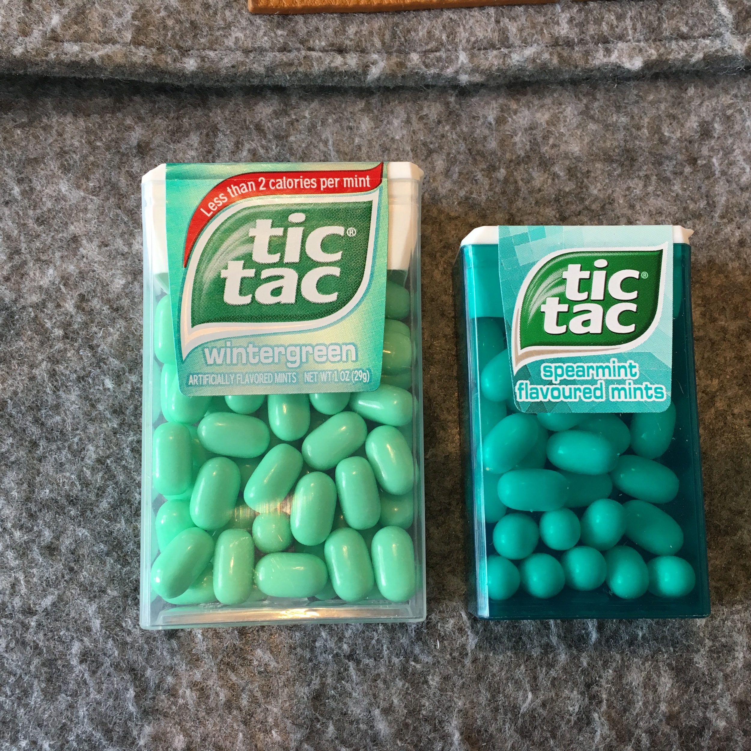 Sizing of food was a bit different (smaller) in South Africa. The tic tac box on the left is from America and the one on the right is from South Africa. 